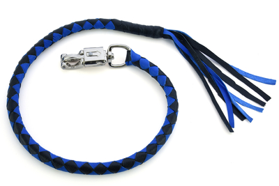 GBW205 Leather Biker Whip–Blue/Black