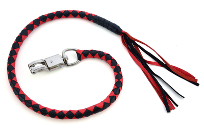 GBW203 Leather Biker Whip–Red/Black