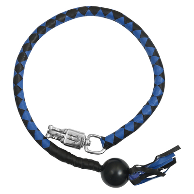 GBW210B Leather Biker Whip–Blue/Black W / Black Pool Ball