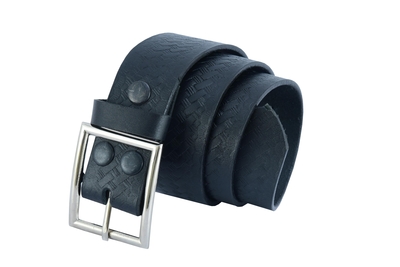 BLT2015 Timeless Black Basket Weave Pattern Leather Belt