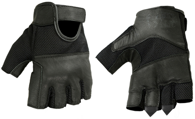 DS17 Leather/ Mesh Fingerless Glove